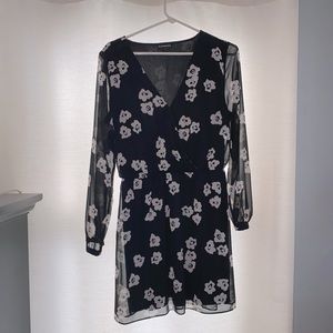 Express Sheer-Sleeve Dress